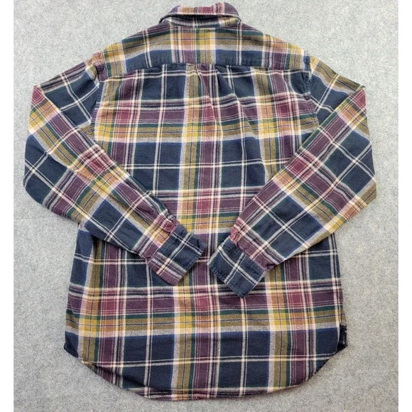 J Crew Flannel Shirt Mens Medium Multicolor Plaid Classic Fit - Picture 6 of 9